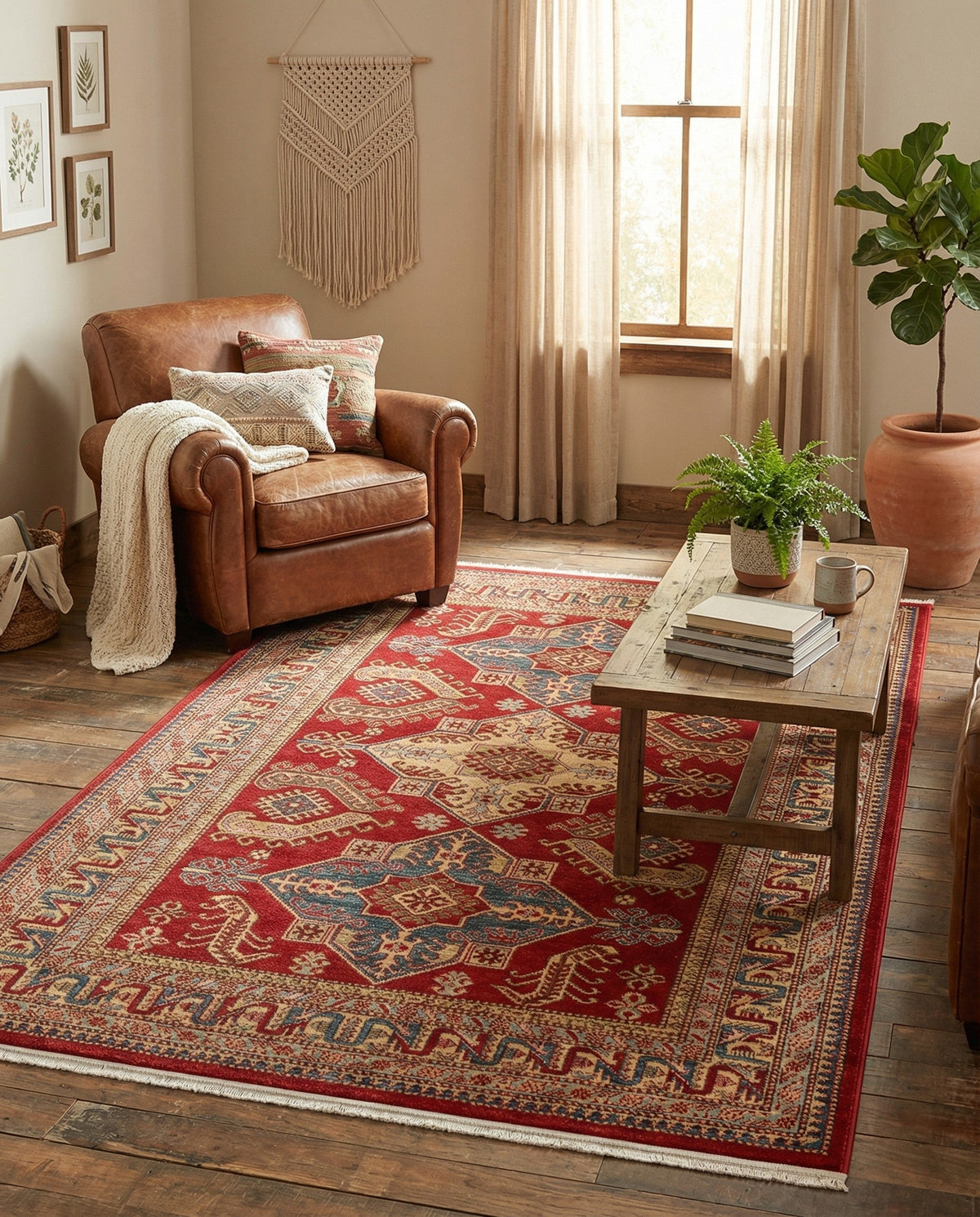 Persian Elegance Collection Area Rug -  Ardabil Rectangle Red  lifestyle 10