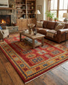 Persian Elegance Collection Area Rug -  Zanjan Rectangle Red  lifestyle 7