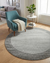 Studio Haven Collection Area Rug -  Conservatory (Light Gray) Round Light Gray  lifestyle 58