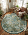Brighton Terrace Collection Area Rug -  Rottingdean (Green) Round Green  lifestyle 38