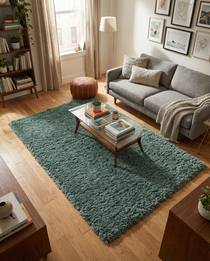 Eternal Plush Oasis Collection Area Rug -  Tranquility (Forest Green) Rectangle Forest Green  lifestyle 16