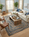 Woven Udaipur Collection Area Rug - Sahara Rectangle Blue and Natural  lifestyle 15