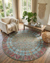 Caribbean Breeze Collection Area Rug -  Juniper Round Blue  lifestyle 52
