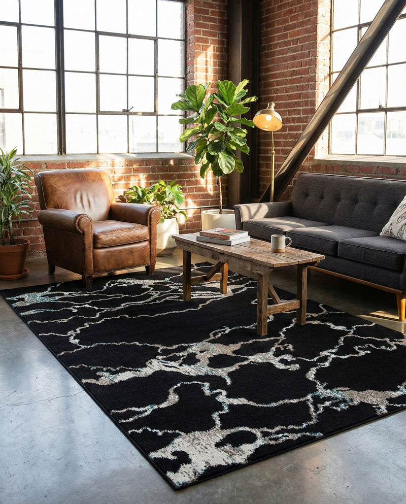 Brighton Terrace Collection Area Rug -  Aldrington Rectangle Navy Blue  lifestyle 41