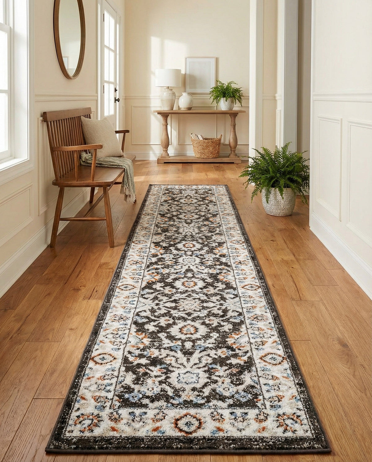 Savannah Elegance Collection Area Rug - Augusta (Fume Gray) Runner Fume Gray  lifestyle 72