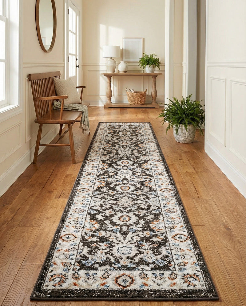 Savannah Elegance Collection Area Rug - Augusta (Fume Gray) Runner Fume Gray  lifestyle 72