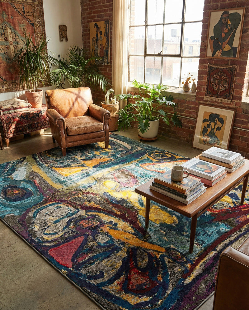 Autumnal Tapestry Collection Area Rug - Harvestville Rectangle Multi  lifestyle 14
