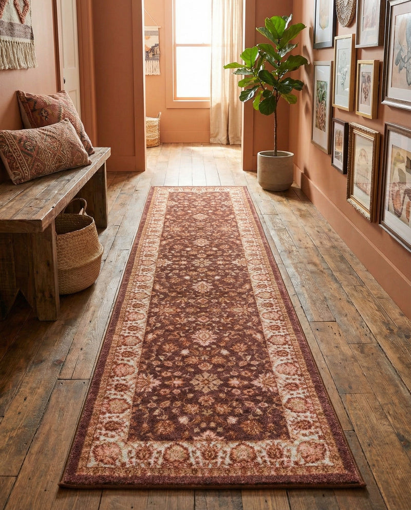 Casablanca Tapestry Collection Area Rug -  Marrakech (Coffee Brown) Runner Coffee Brown  lifestyle 43