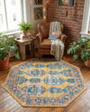 Seville Stripes Collection Area Rug -  Granada (Yellow) Octagon Yellow  lifestyle 76