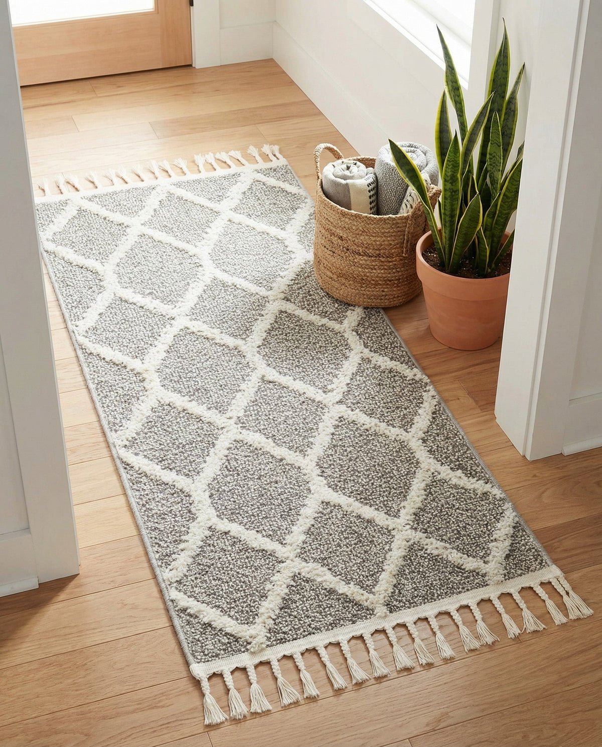 Sahara Chic Collection Area Rug -  Tuareg Runner Gray  lifestyle 152