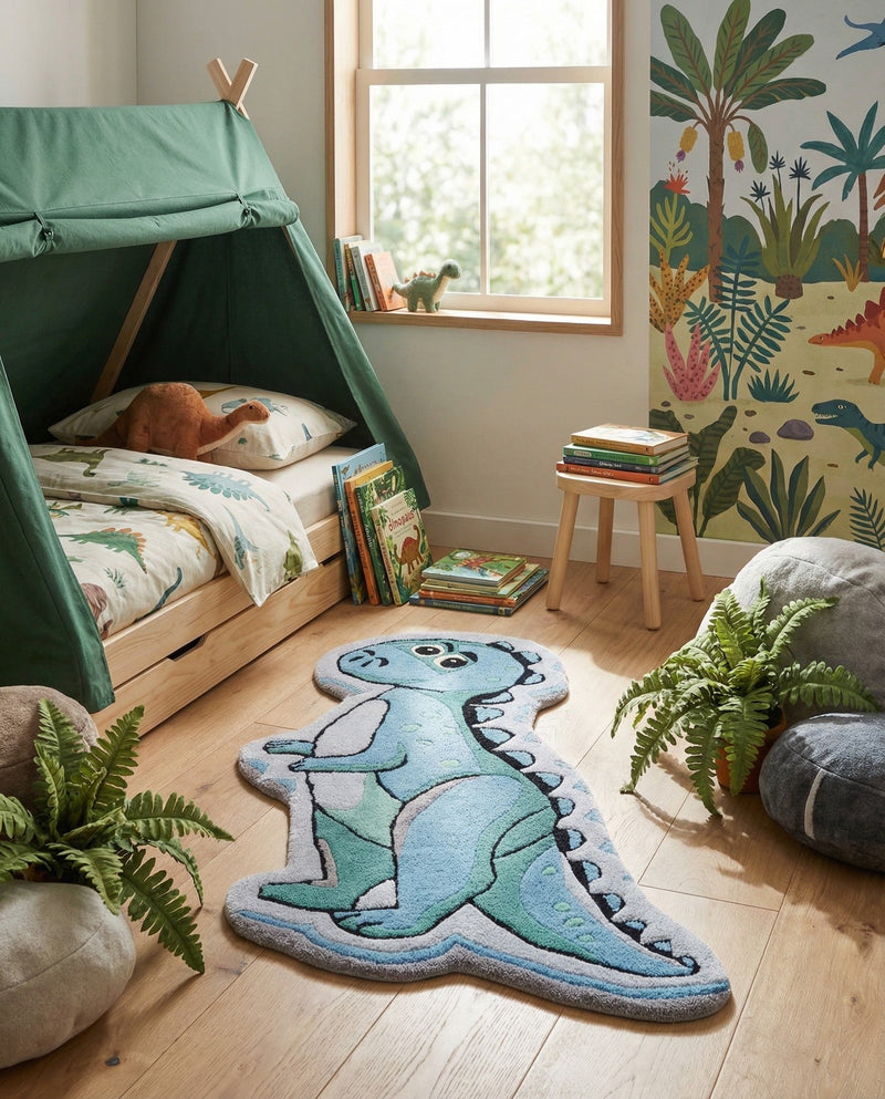 Whimsy Wonders Wool Collection Area Rug -  Grove Rectangle Blue  lifestyle 4