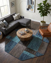 Autumn Meadow Collection Area Rug -  Sycamoreside (Blue Gray) Octagon Blue Gray  lifestyle 63