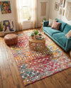 Mediterranean Lattice Collection Area Rug - Santorini (Multi) Rectangle Multi  lifestyle 8