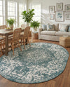 Urban Oasis Rugs Collection Area Rug -  Penthouse (Teal) Oval Teal  lifestyle 77