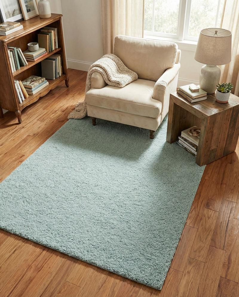 Cozy Comfort Shag Collection Area Rug - Haven (Sage Green) Rectangle Sage Green  lifestyle 28