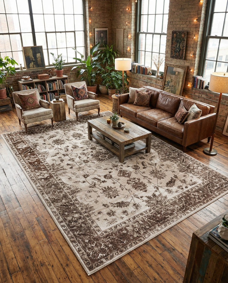 Andes Summit Collection Area Rug -  Aconcagua Rectangle Cream  lifestyle 23