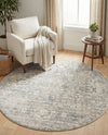 Seville Stripes Collection Area Rug -  Cordoba (Gray) Round Gray  lifestyle 69