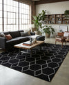 Trellis Mosaic Collection Area Rug - Arborville (Black) Rectangle Black  lifestyle 11