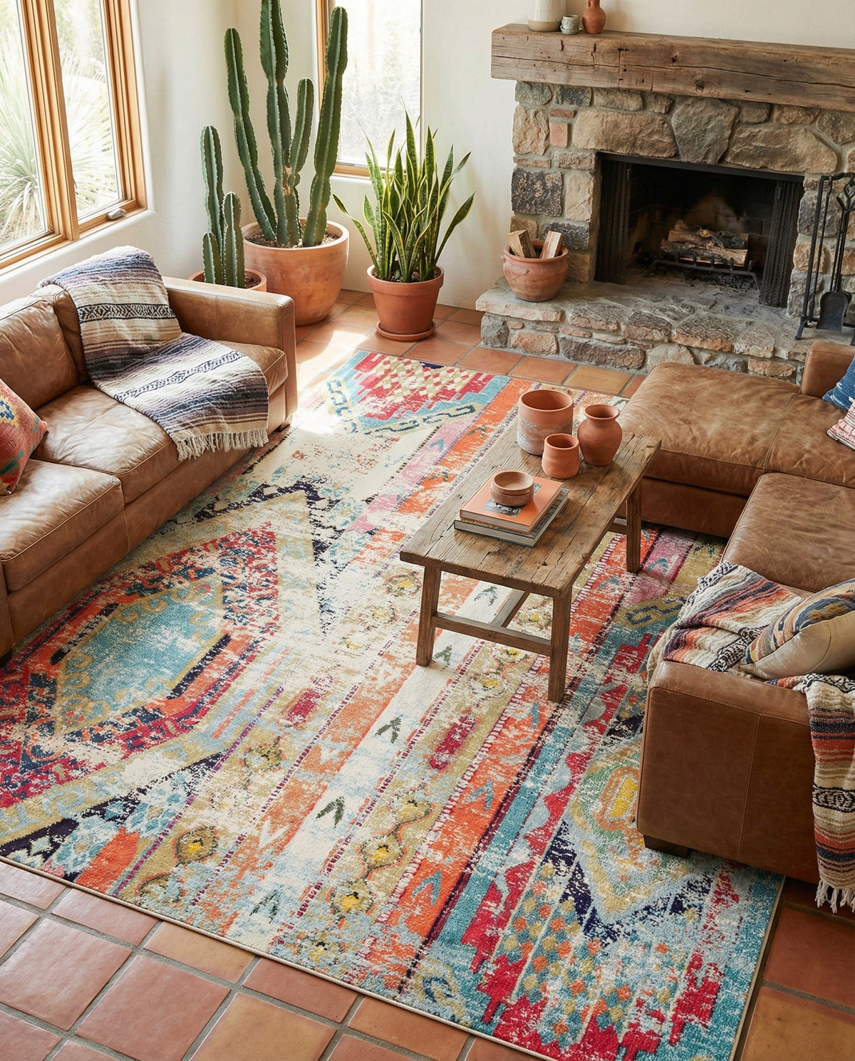 Sedona Vista Collection Area Rug -  Cholla Rectangle Multi  lifestyle 34