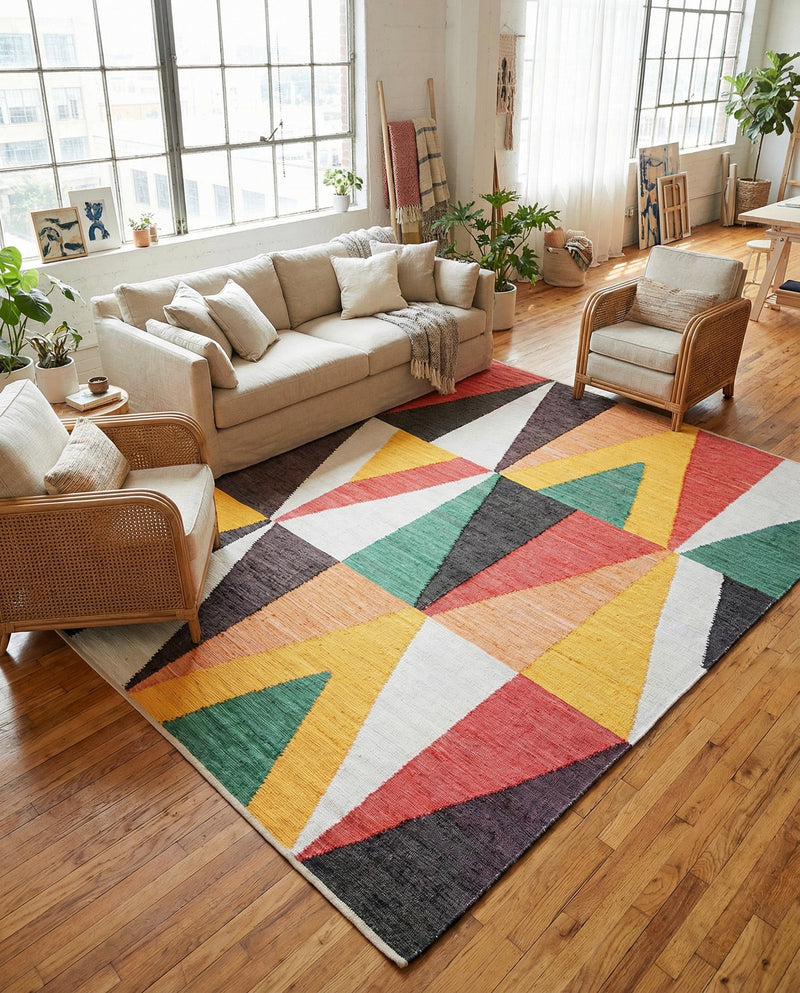 Thar Cotton Collection Area Rug -  Kannur Rectangle Multi  lifestyle 3