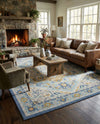 Savannah Series Collection Area Rug - Charleston (Sky blue) Rectangle Sky blue  lifestyle 4