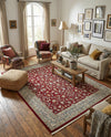 Persian Elegance Collection Area Rug -  Ardabil Rectangle Burgundy  lifestyle 46