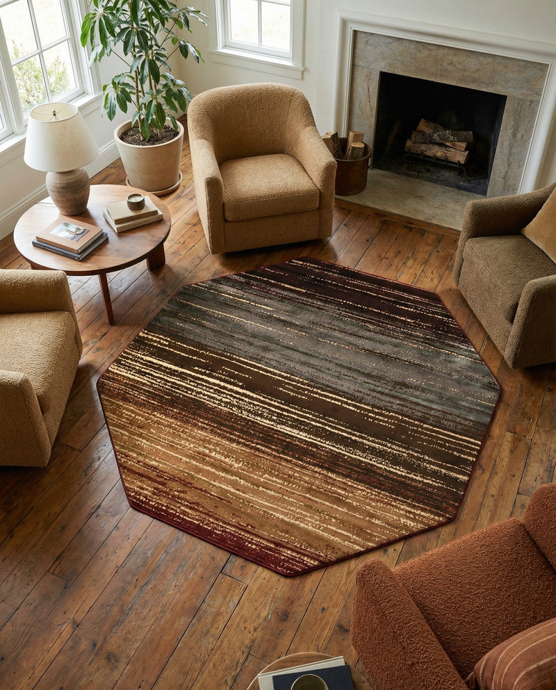 Bistro Lounge Collection Area Rug -  Cortado Octagon Beige  lifestyle 45