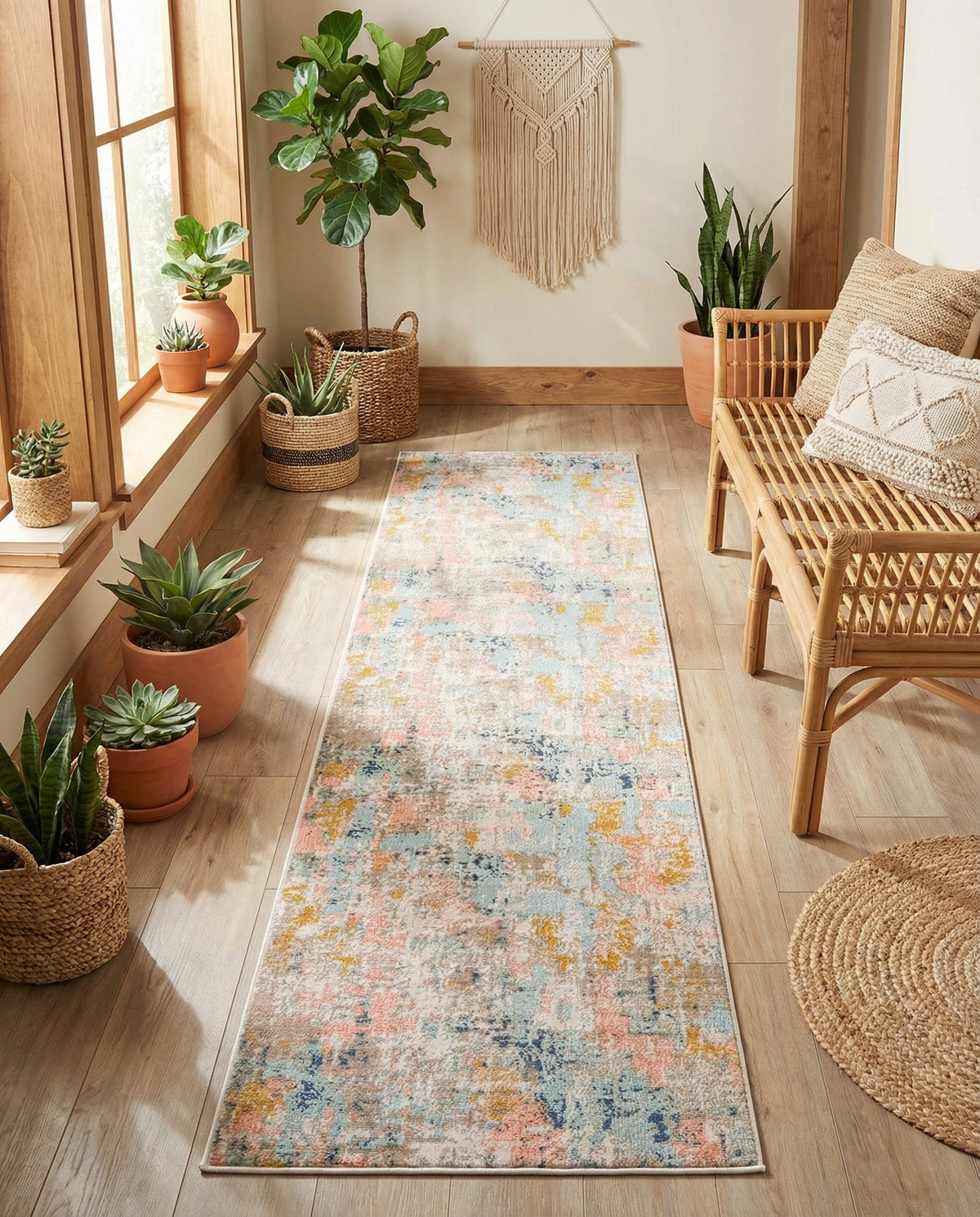 Lagoon Oasis Collection Area Rug -  Seagrass Runner Multi  lifestyle 105