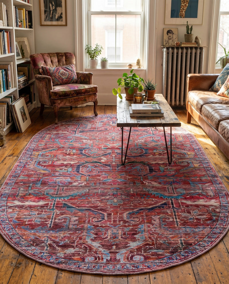 Zahara Oasis Collection Area Rug -  Tangier Oval Rust Red  lifestyle 70