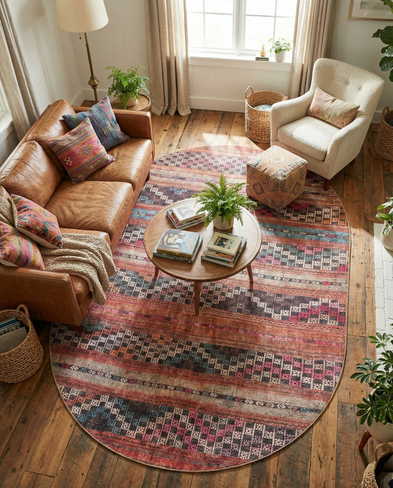 Heritage Elegance Collection Area Rug -  Monticello Oval Multi  lifestyle 49