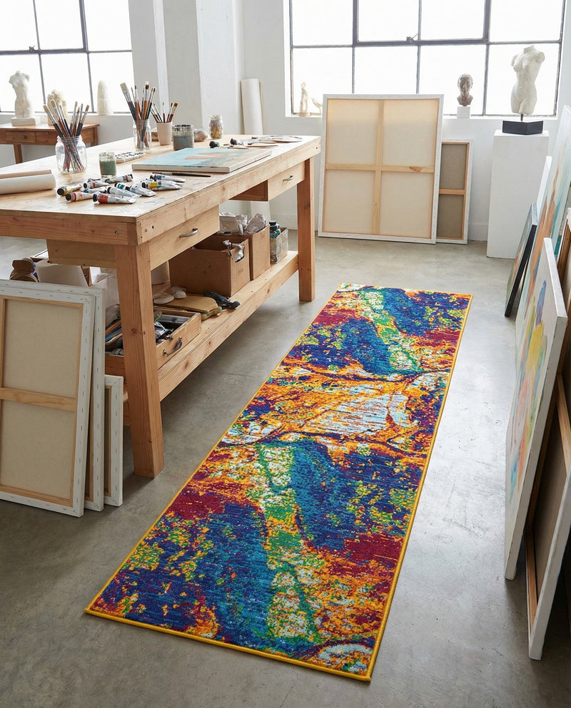 Caribbean Cove Collection Area Rug -  Bequia Runner Multi  lifestyle 74