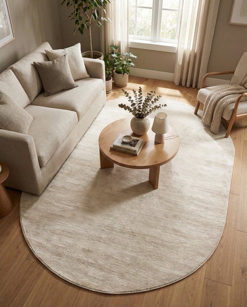 Bloomsbury Elegance Collection Area Rug -  Kensington (Ivory) Oval Ivory  lifestyle 78