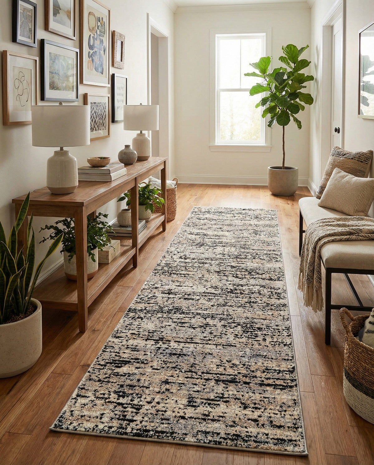 Santa Fe Trails Collection Area Rug -  Chaparral Runner Gray  lifestyle 65