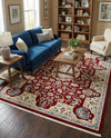 Persian Elegance Collection Area Rug -  Qom Rectangle Burgundy  lifestyle 22