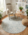 Coastal Haven Collection Area Rug - Seabreeze (Gray) Round Gray  lifestyle 78