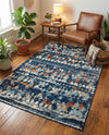 Tangier Treasures Collection Area Rug -  Marrakech Rectangle Navy Blue  lifestyle 10