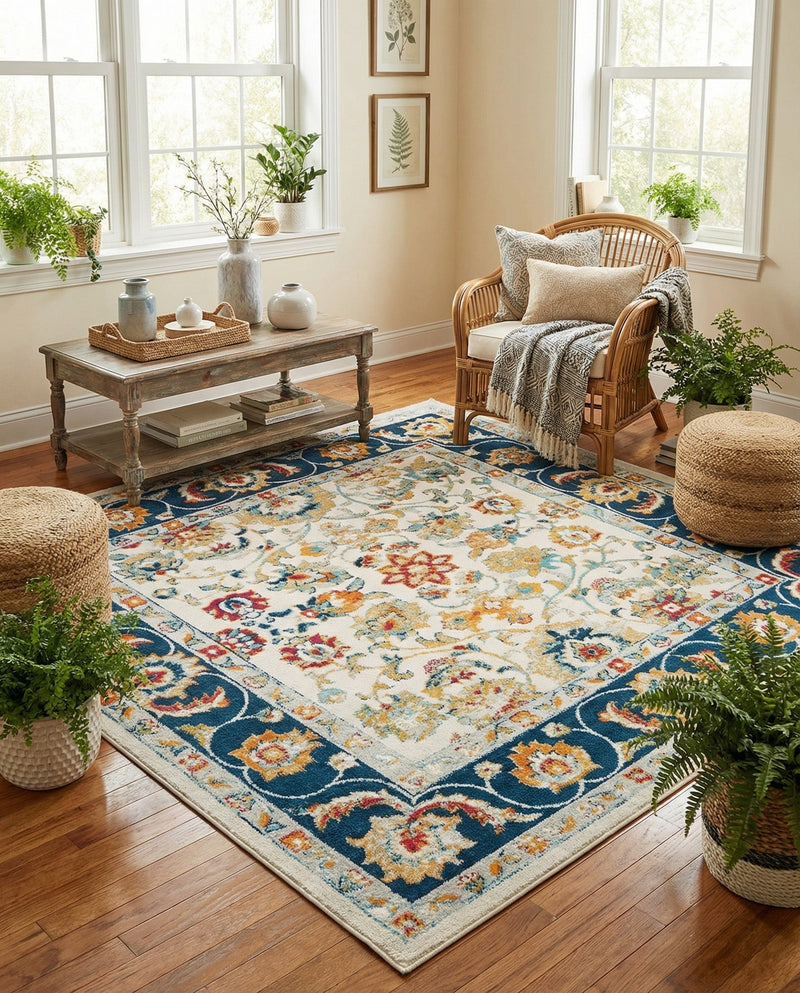 Adriana Terrace Collection Area Rug -  Positano (Multi) Square Multi  lifestyle 17