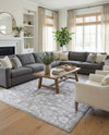 Charleston Elegance Collection Area Rug -  Seaport (Gray) Rectangle Gray  lifestyle 9