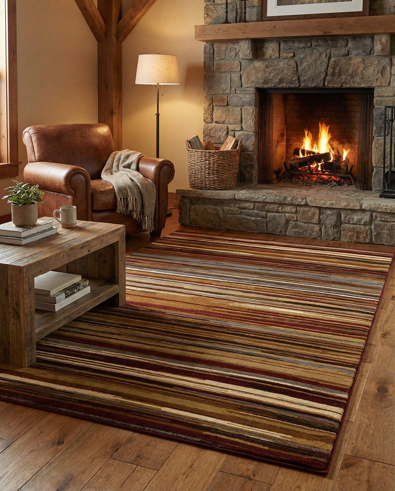 Bistro Lounge Collection Area Rug -  Americano Rectangle Beige  lifestyle 14