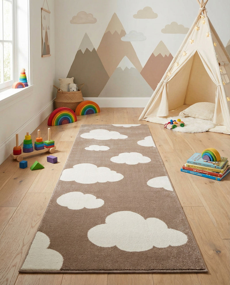 Wonder Tykes Collection Area Rug -  Dreamview Runner Hazelnut Beige  lifestyle 70
