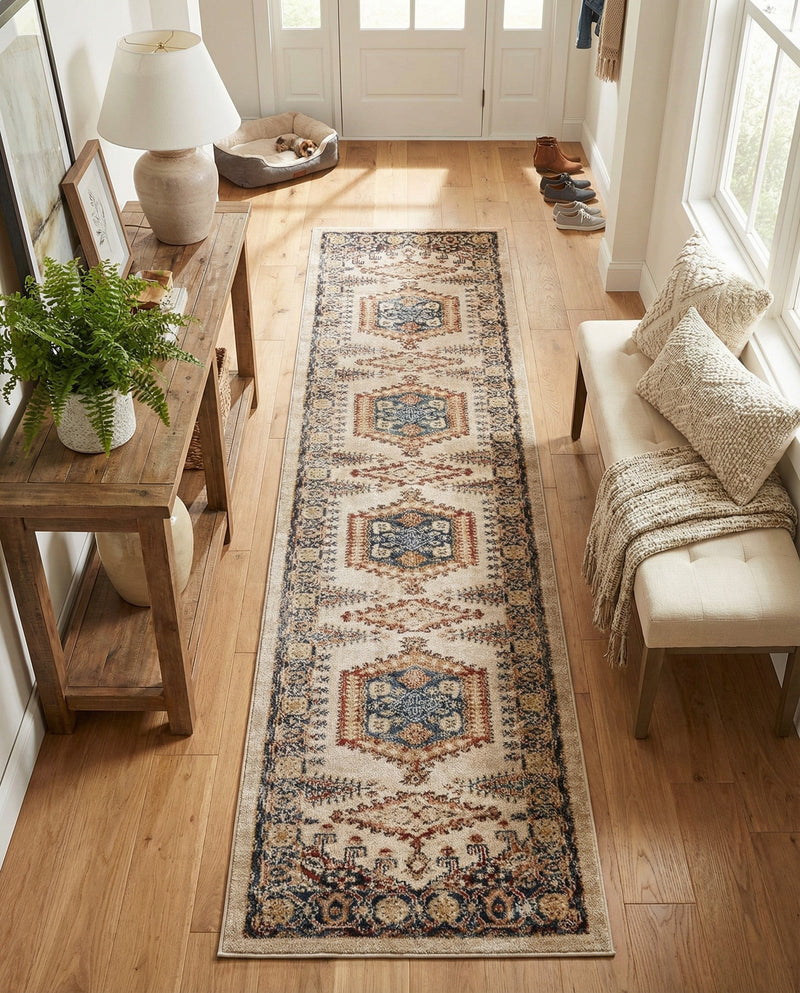 Eden Oasis Collection Area Rug -  Refuge (Cream) Runner Cream  lifestyle 52