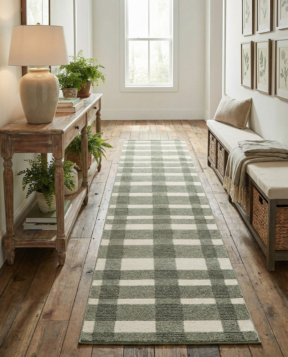Haven Tapestry Collection Area Rug -  SereneCove Runner Vintage Army Green  lifestyle 53