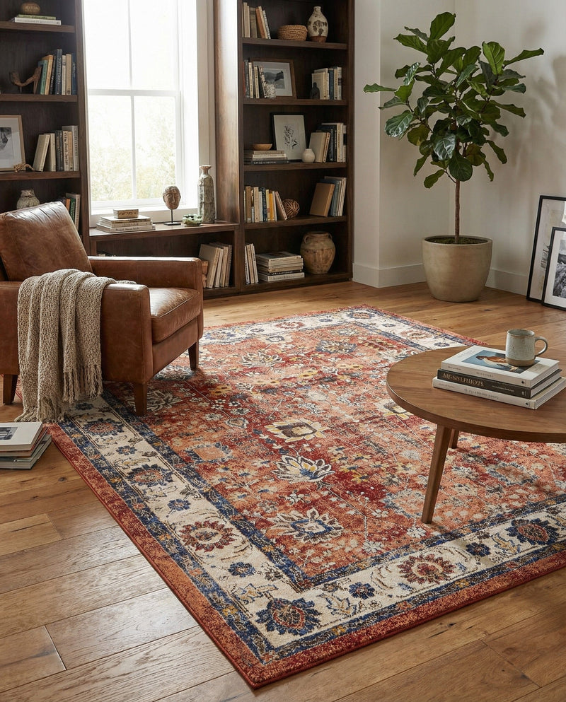 Eden Oasis Collection Area Rug -  Haven Rectangle Terracotta  lifestyle 18