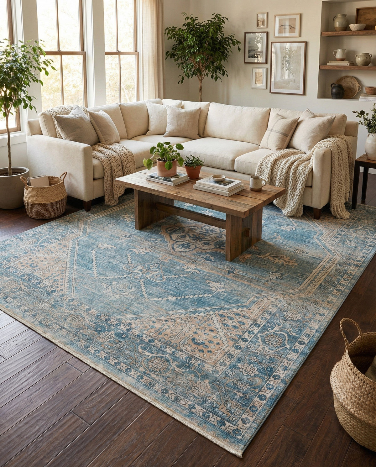 Coastal Haven Collection Area Rug -  Marina Rectangle Blue  lifestyle 34