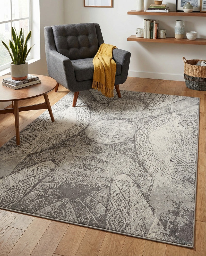Riviera Elegance Collection Area Rug -  Nice Rectangle Dark Gray  lifestyle 33