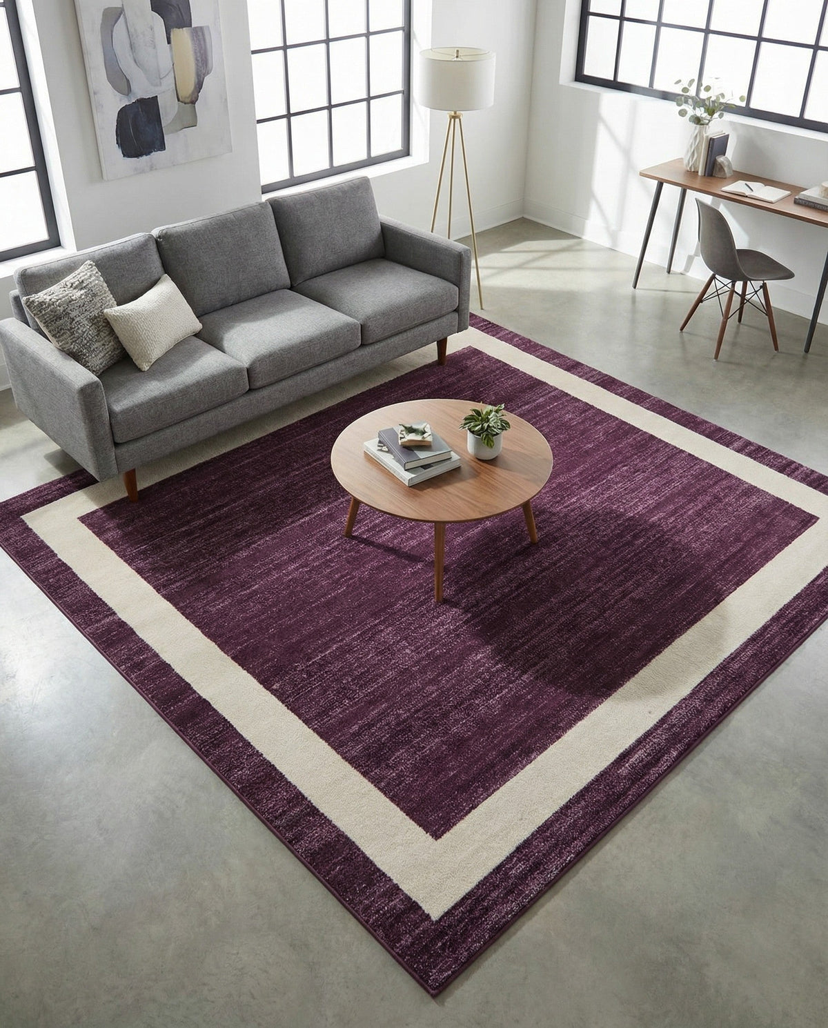 Studio Haven Collection Area Rug -  Alcove (Violet) Square Violet  lifestyle 50