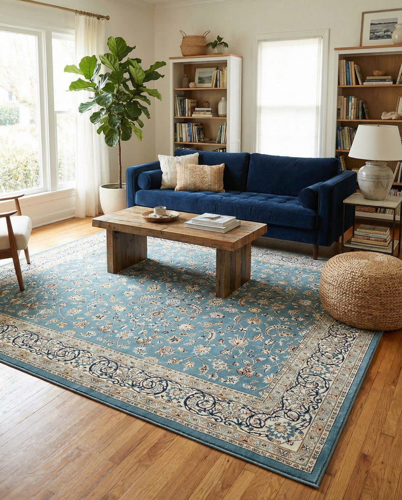 Persian Elegance Collection Area Rug -  Ardabil Rectangle Blue  lifestyle 33