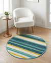 Terrace Fringe Collection Area Rug -  Veranda Round Multi  lifestyle 70