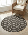 Savannah Pergola Collection Area Rug -  Pavilion (Charcoal) Round Charcoal  lifestyle 57