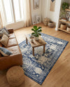 Dover Terrace Collection Area Rug -  Lagoon (Ivory and Blue) Rectangle Ivory and Blue  lifestyle 10
